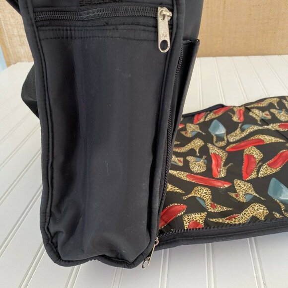 CUTEST ROOMY BLACK DIAPER BAG by Messenger with Covered Changing Pad - Picture 8 of 9